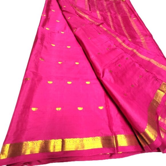 Pink and Gold Saree - Unstitched- NEW ! - Picture 2 of 6